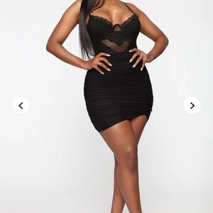 FASHION NOVA- Elegant Mini Black Lace Dress